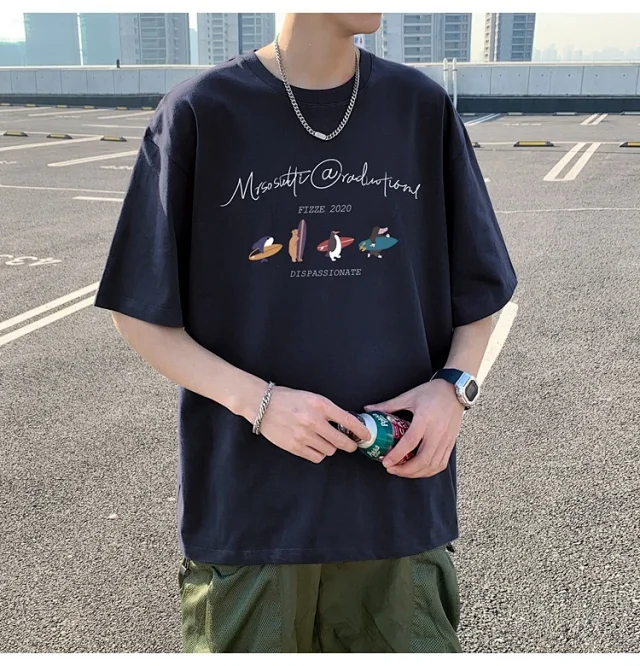 Men's Summer Trendy Oversized Cotton Tee Detail