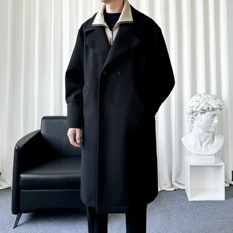 Men's American Retro Two-Tone Hooded Coat