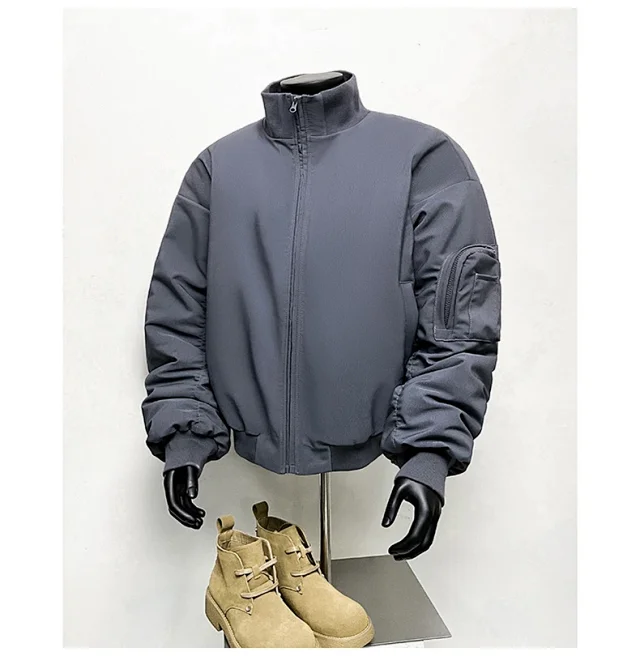 Men's Clean Fit Short Bomber Jacket Detail