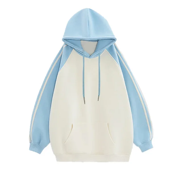 Hua Mian Unisex Glossy Patchwork Hoodie Detail