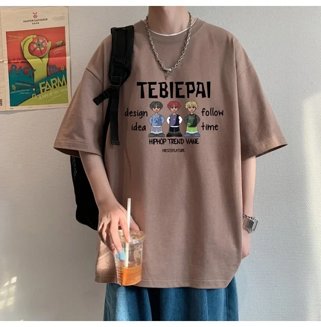 Men's Cotton Loose-Fit Sport T-Shirt Summer Detail