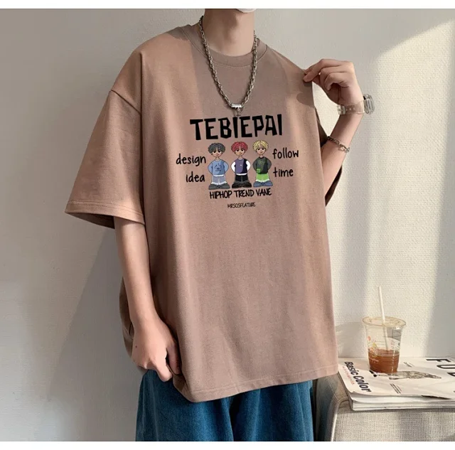 Men's Cotton Loose-Fit Sport T-Shirt Summer Detail