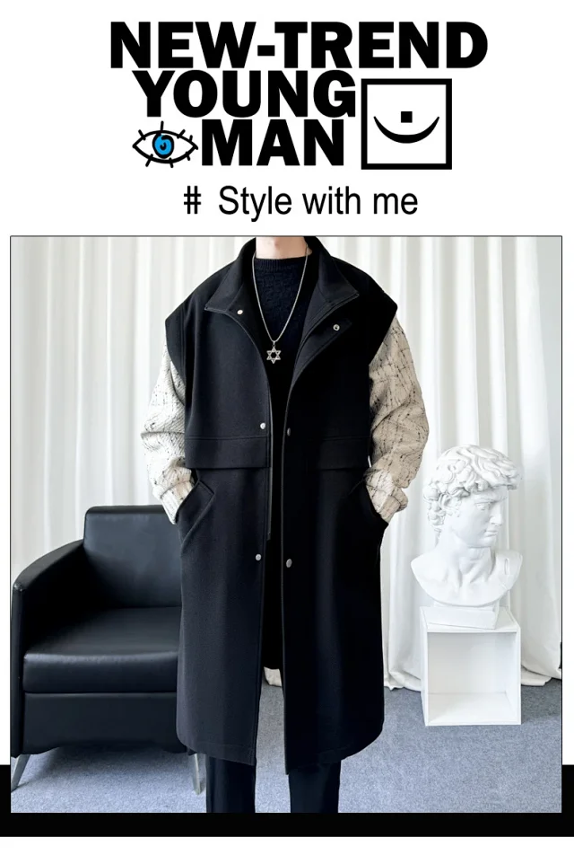New Men's Japanese Work Trench Coat Detail