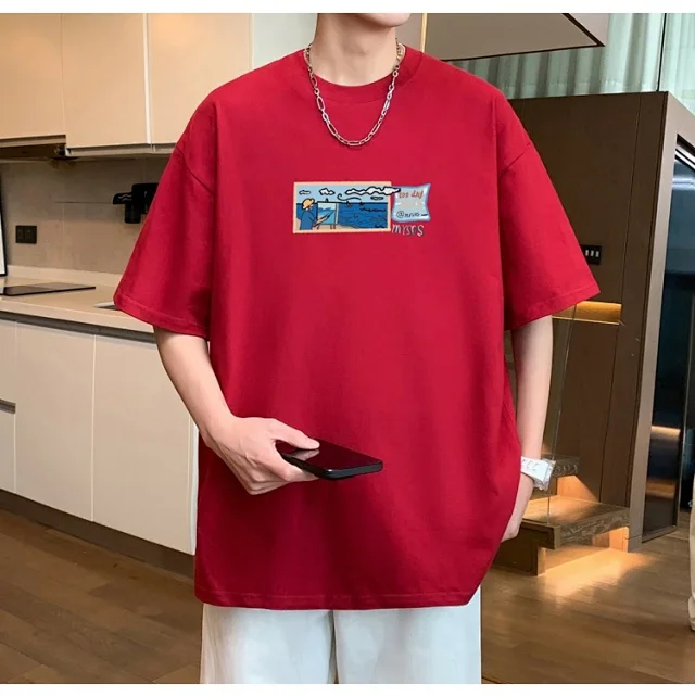 Men's Heavyweight Cotton T-Shirt Plus Size Detail