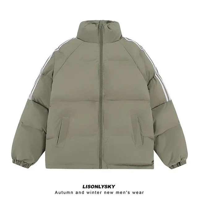 Youth Winter Waterproof Striped Puffer Jacket Detail