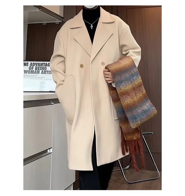 2025 A/W Men's Double-Breasted Wool Coat Detail