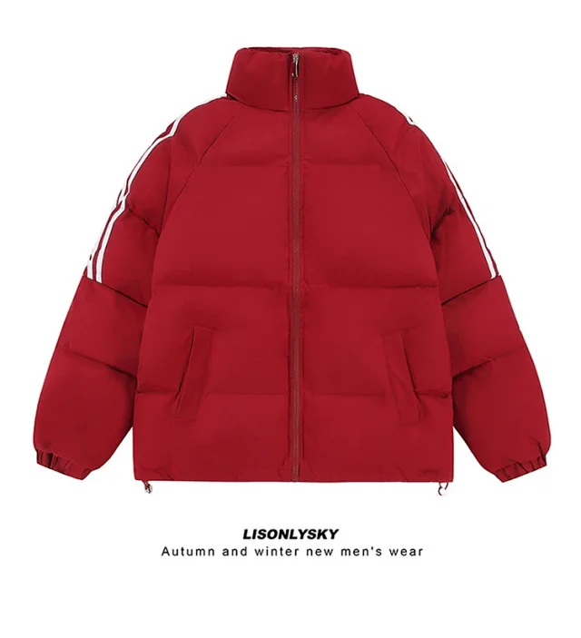 Youth Winter Waterproof Striped Puffer Jacket Detail