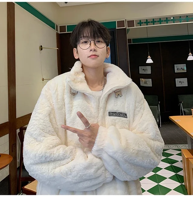 Men's Winter Oversized Fleece Coat Detail