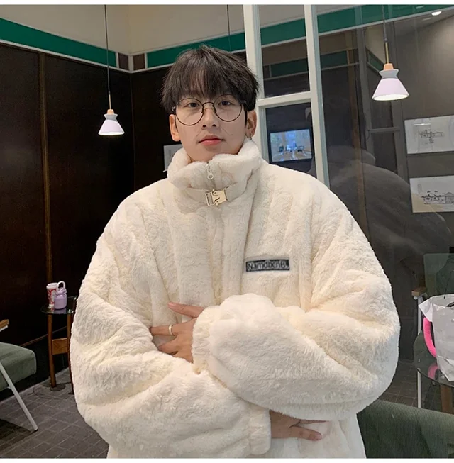 Men's Winter Oversized Fleece Coat Detail