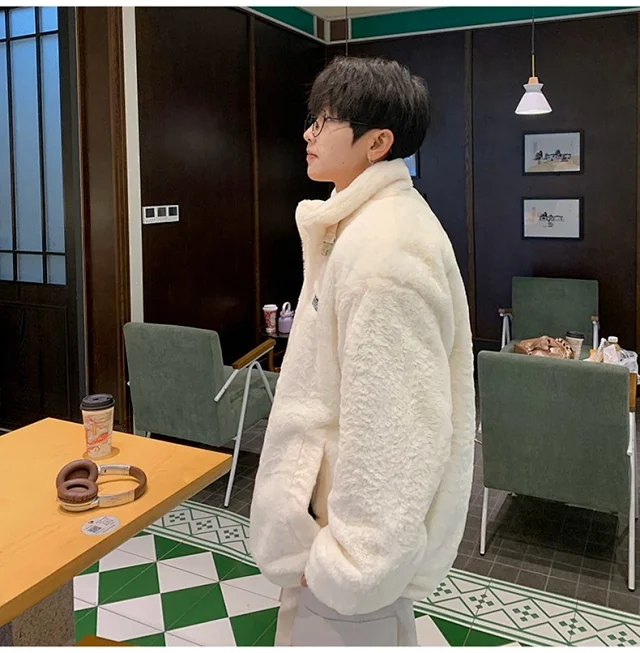 Men's Winter Oversized Fleece Coat Detail