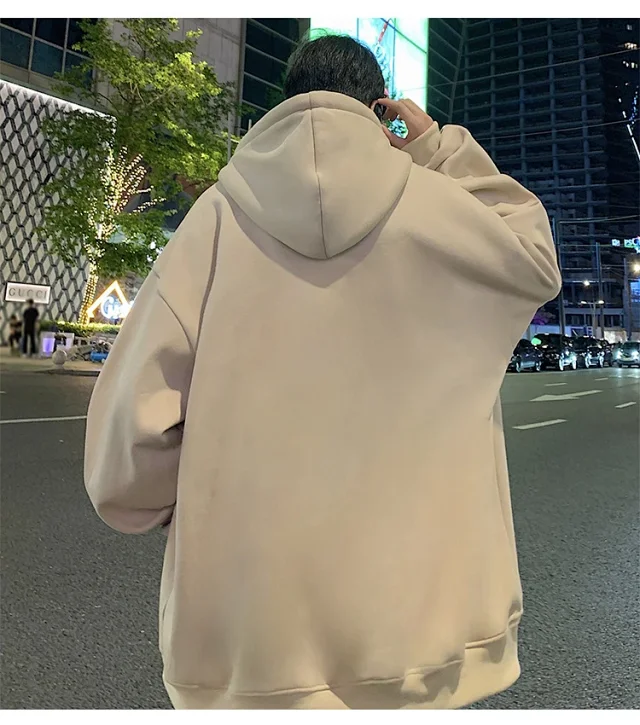 Men's HK Style Oversized Zip Hoodie Detail