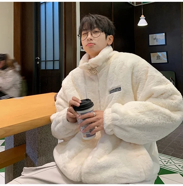 Men's Winter Oversized Fleece Coat Detail