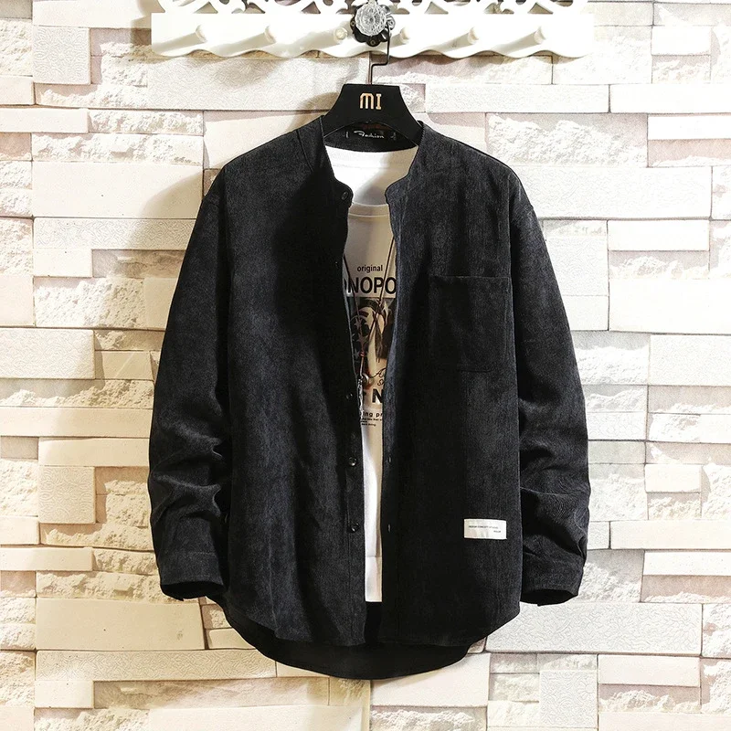 Men's Long Sleeve Korean Corduroy Shirt