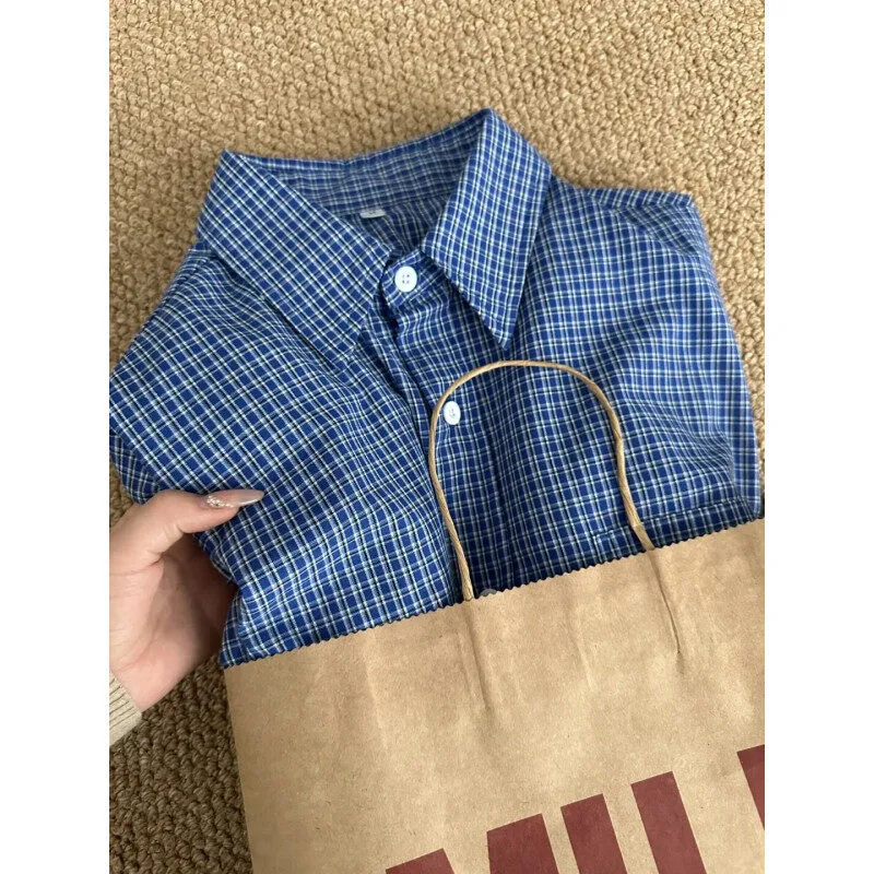 Cleanfit Men's Blue Vintage Plaid Overshirt