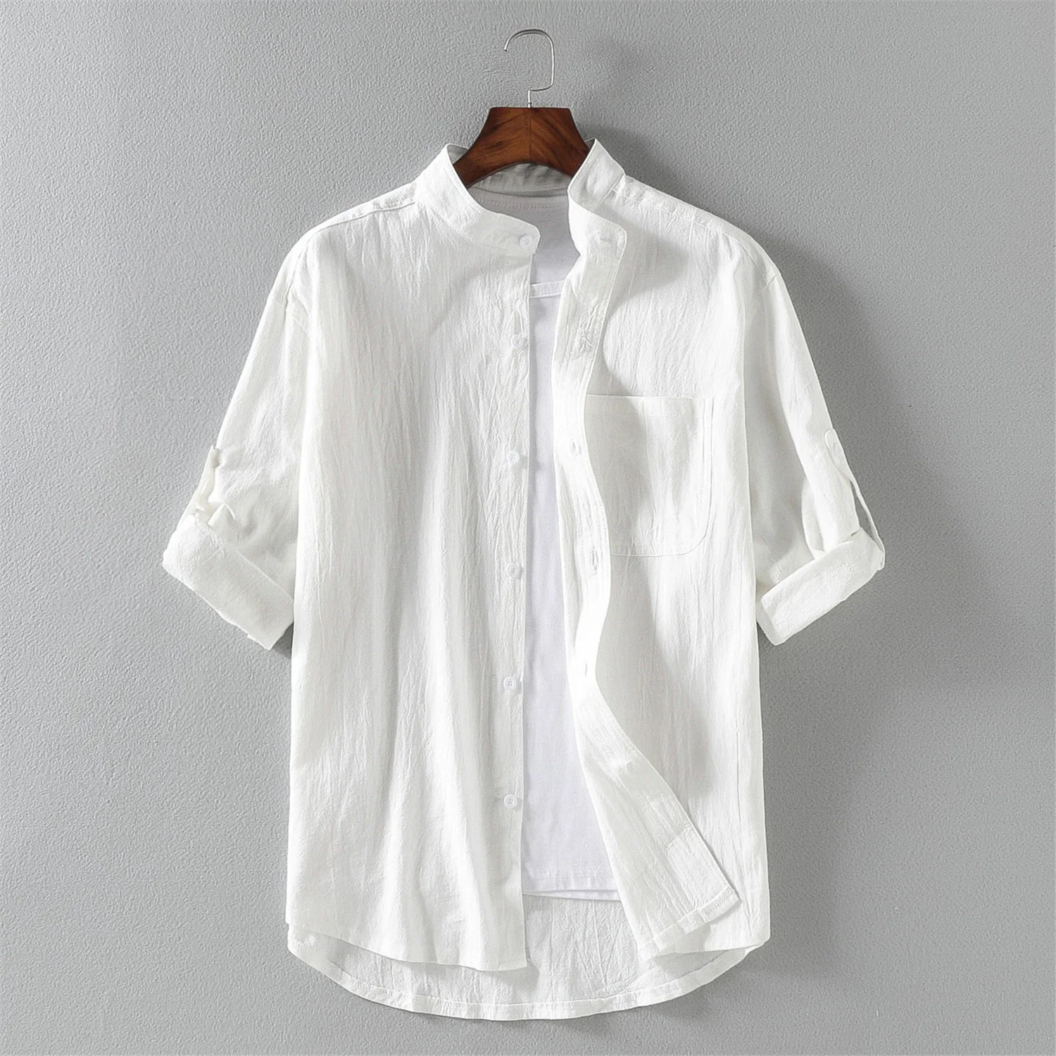 Men's Casual Linen Short Sleeve Shirt