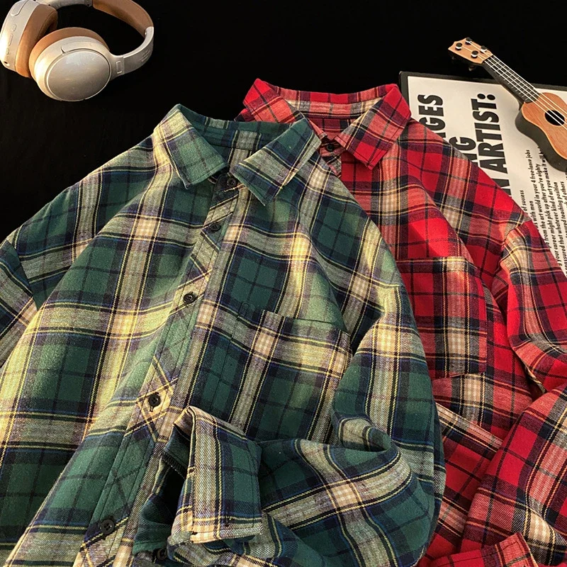 Men's Plus Size Plaid Flannel Overshirt
