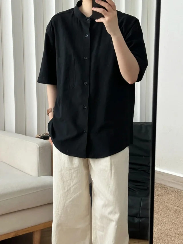 Men's New Chinese Bamboo Cotton Shirt Detail