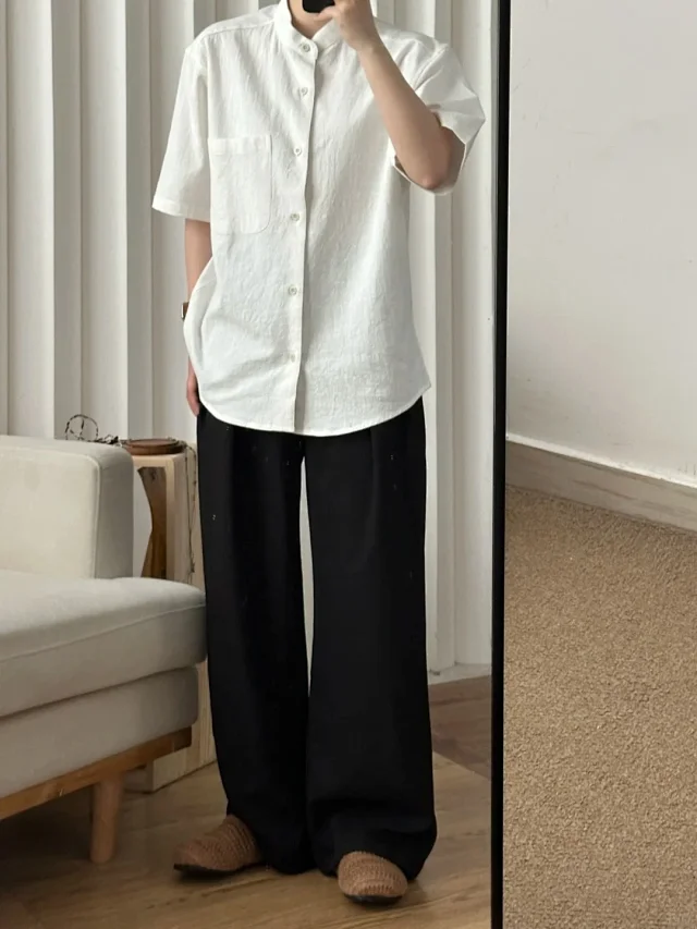 Men's New Chinese Bamboo Cotton Shirt Detail