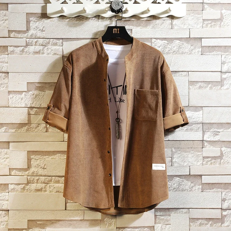 Men's Retro Korean Corduroy Shirt Jacket