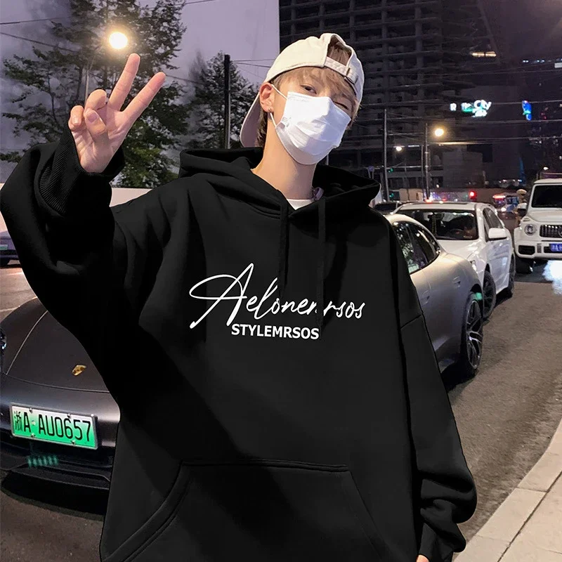 American Streetwear Men's Oversized Cotton Hoodie