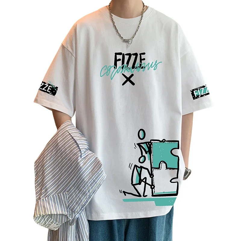 Ins Men's Loose Cotton Summer Tee