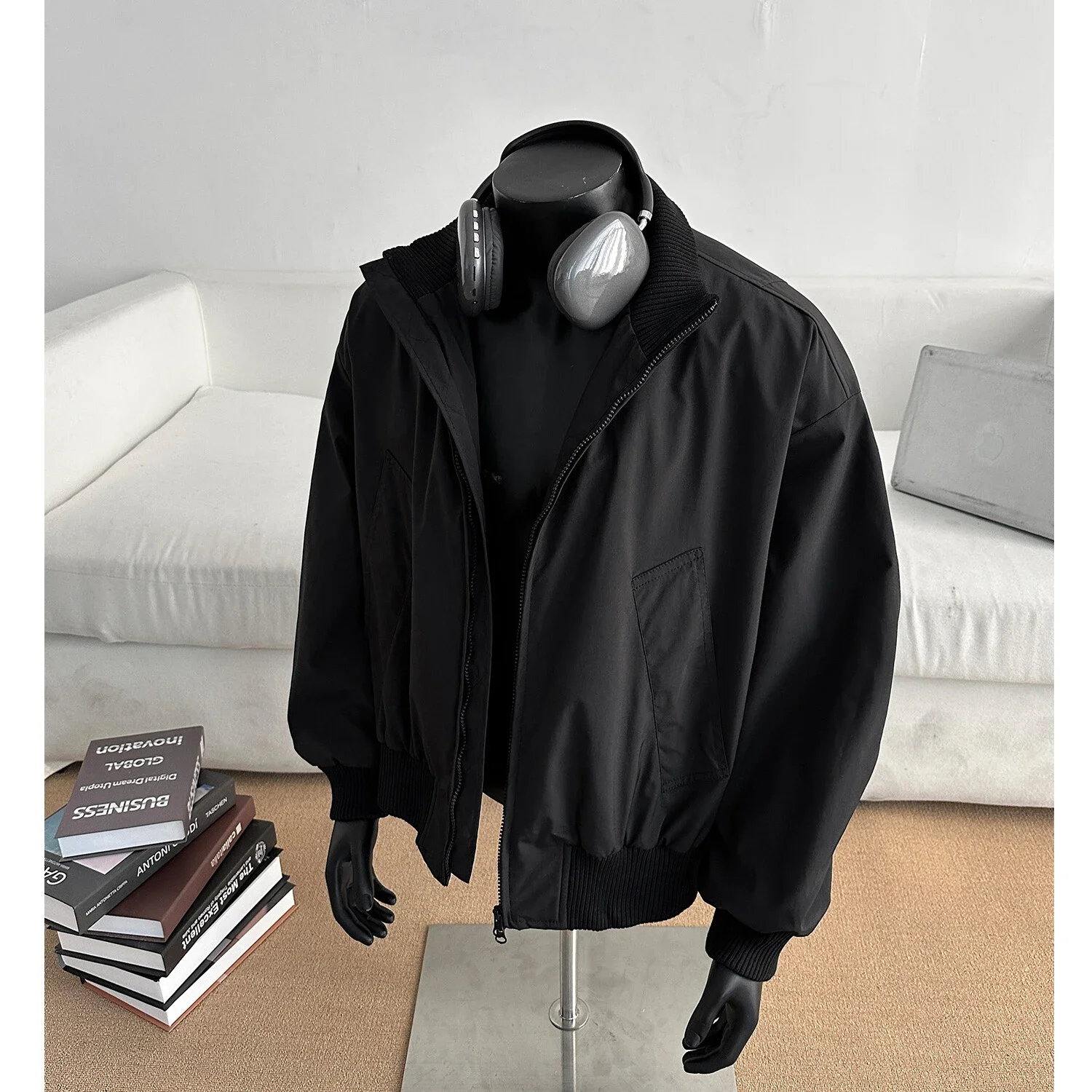 Men's Vintage Cropped Bomber Jacket