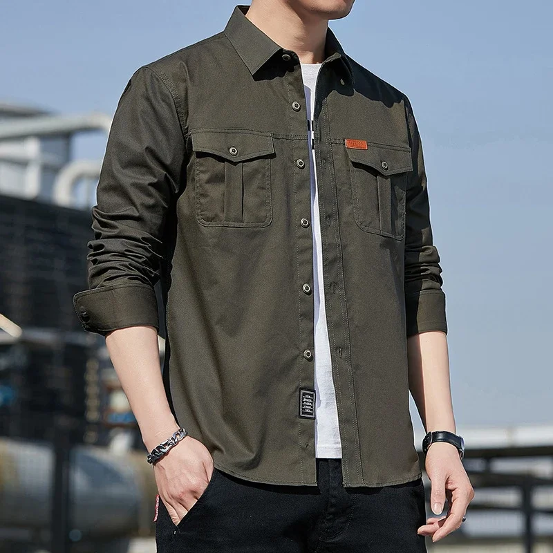 Men's Casual Work Long Sleeve Shirt