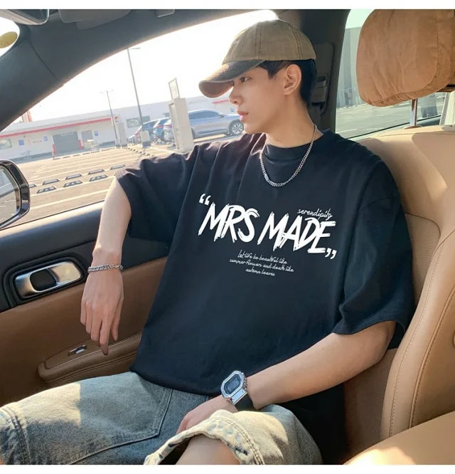 New Men's Heavyweight Cotton Oversize Tee Detail