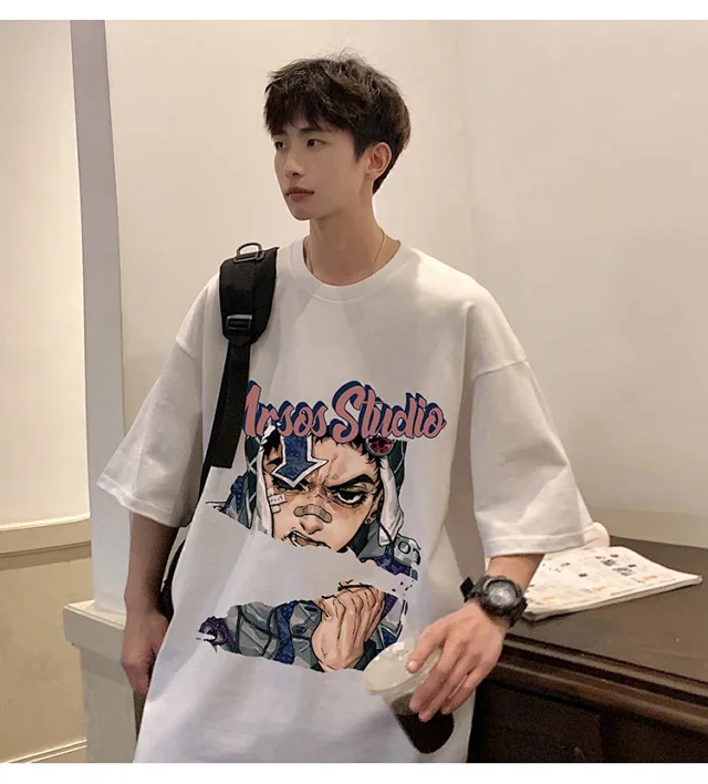 Men's Heavyweight Cotton Oversized Short-Sleeve Tee Detail