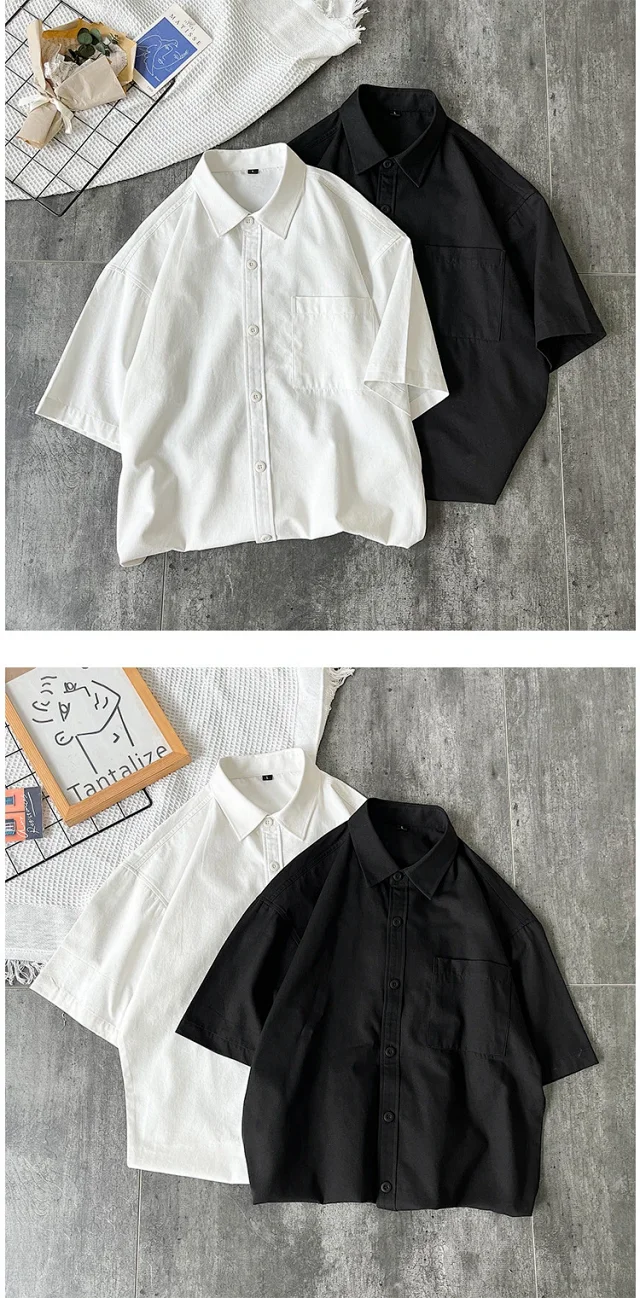 Men's Summer Casual Cotton Short-Sleeve Shirt Detail