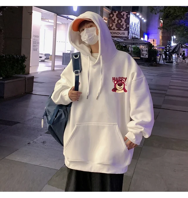 Men's Strawberry Bear Heavy Fleece Hoodie Detail