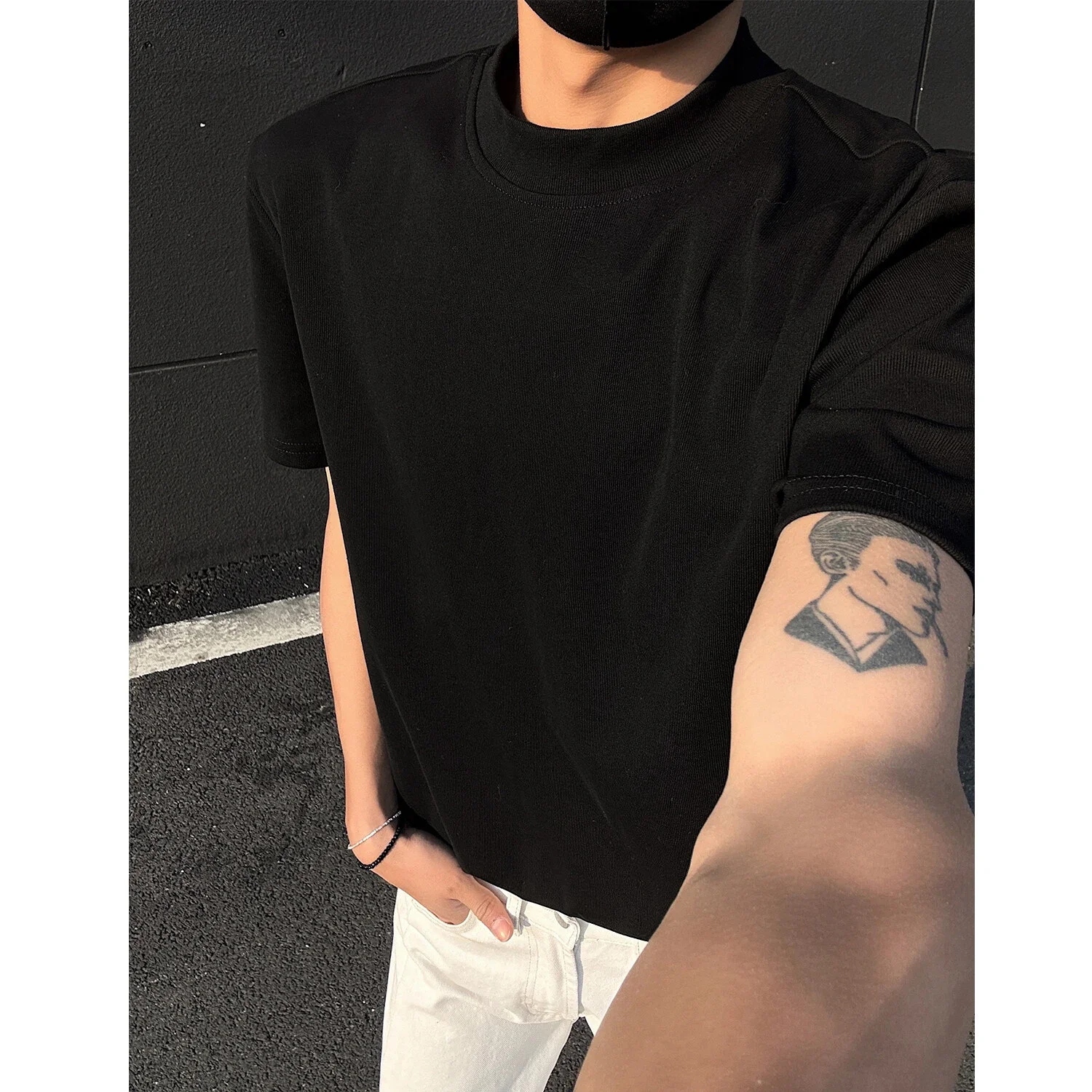 Cleanfit Men's Mock Neck Heavyweight Tee