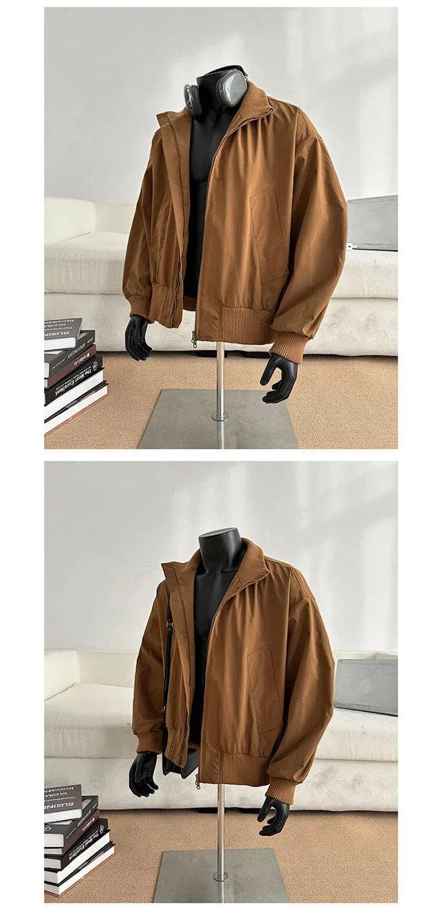 Men's Vintage Cropped Bomber Jacket Detail