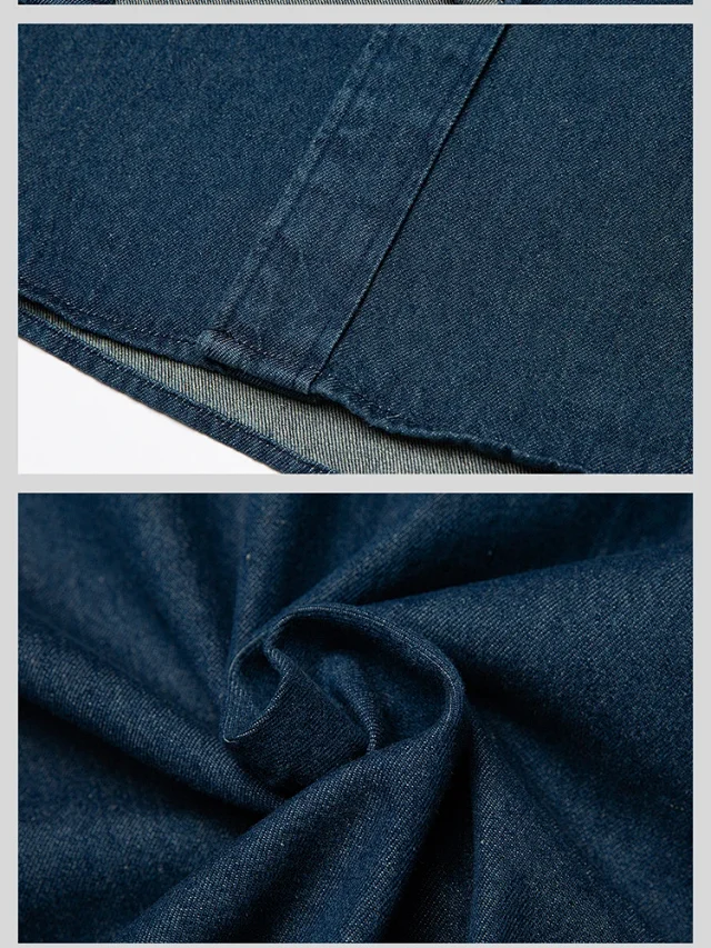 Spring Men's Vintage Oversized Denim Shirt Detail
