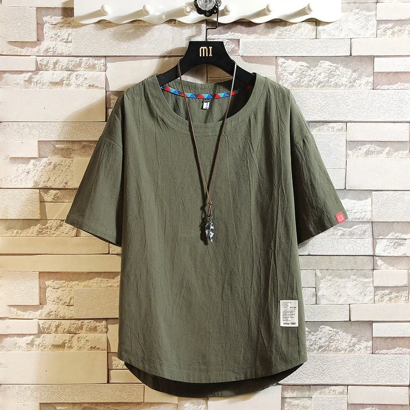 Men's Japanese Loose-Fit Solid Tee