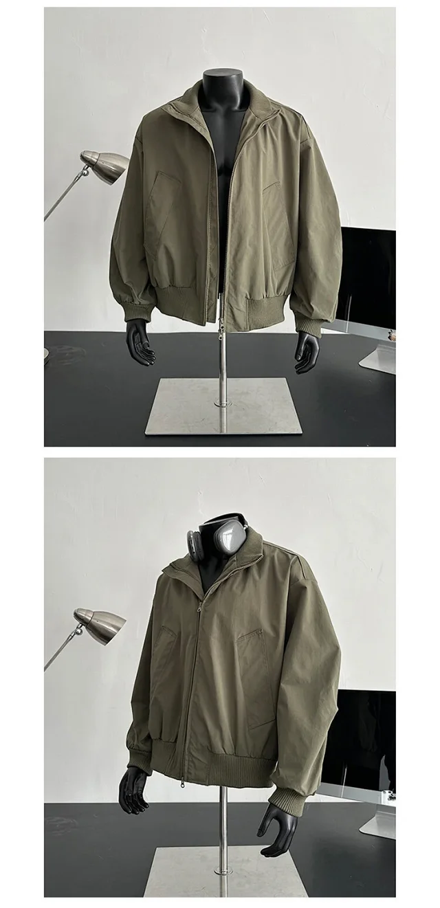 Men's Vintage Cropped Bomber Jacket Detail