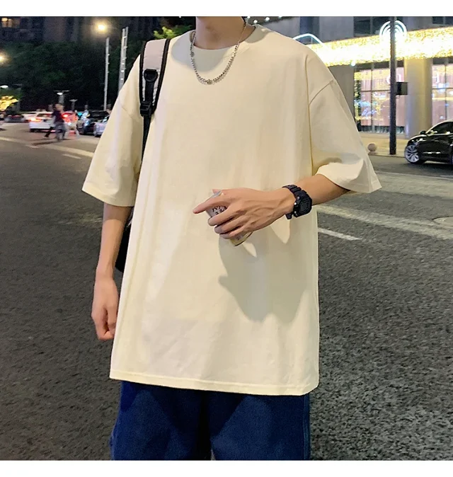Men's Summer Oversized Heavyweight Cotton T-Shirt Detail