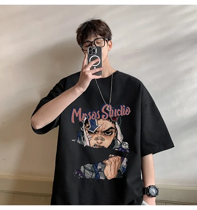 Men's Heavyweight Cotton Oversized Short-Sleeve Tee Detail