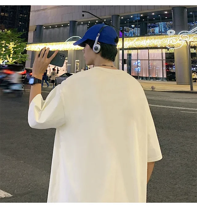 Men's Summer Oversized Heavyweight Cotton T-Shirt Detail