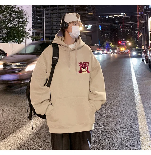 Men's Strawberry Bear Heavy Fleece Hoodie Detail