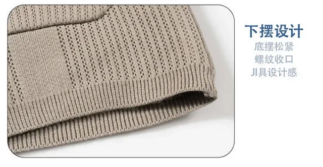 Ruicheng Men's New Lapel Knit Cardigan Detail