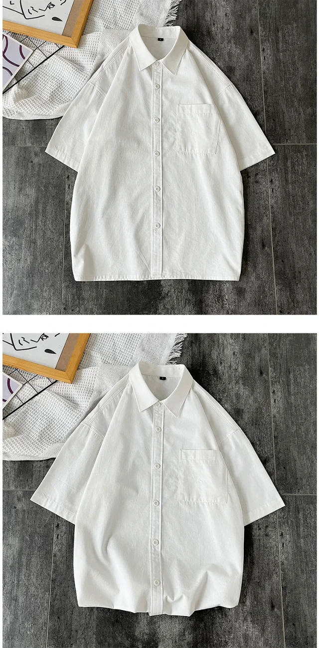 Men's Summer Casual Cotton Short-Sleeve Shirt Detail