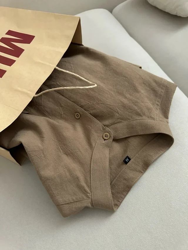 Men's New Chinese Bamboo Cotton Shirt Detail