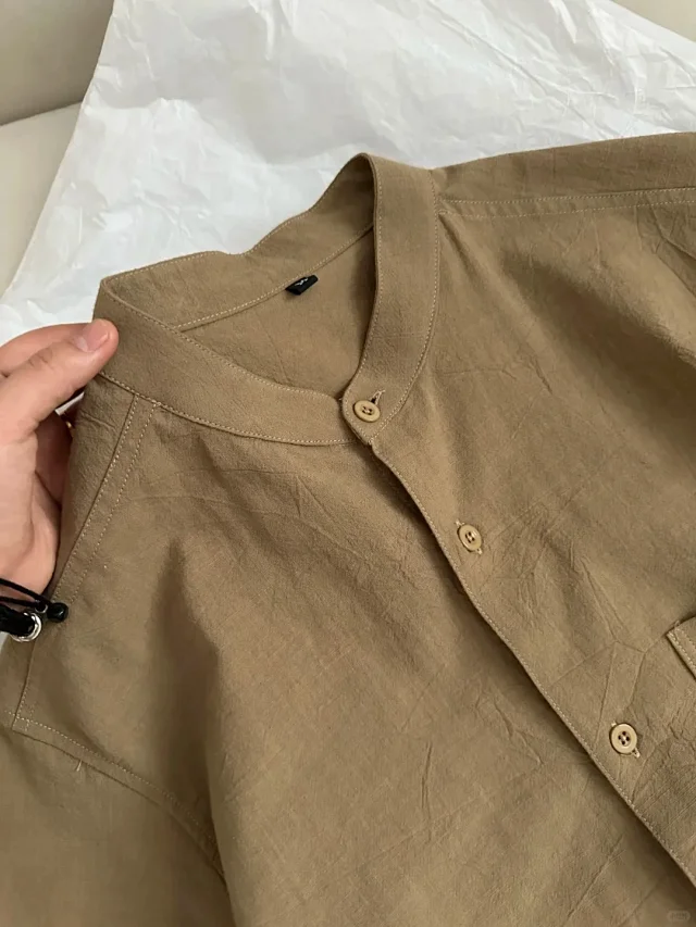 Men's New Chinese Bamboo Cotton Shirt Detail
