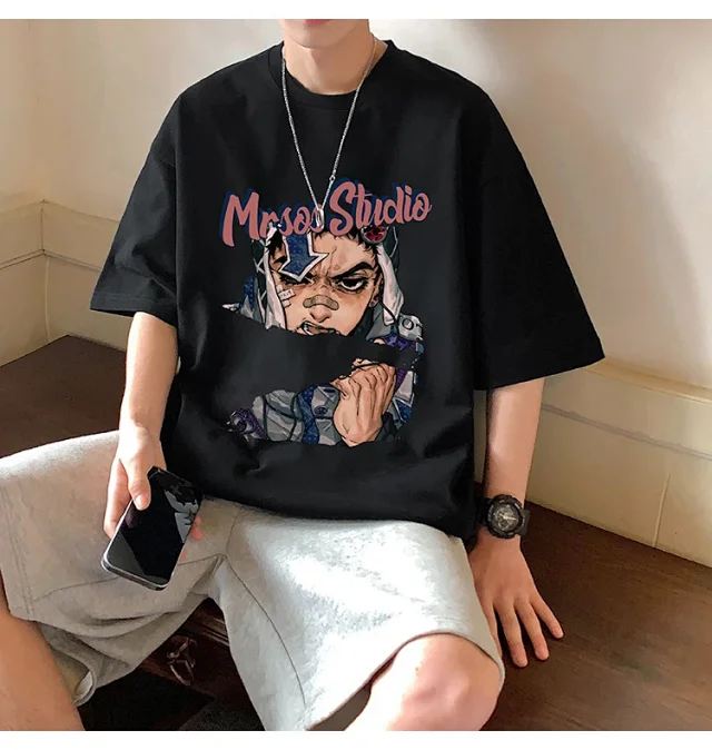 Men's Heavyweight Cotton Oversized Short-Sleeve Tee Detail