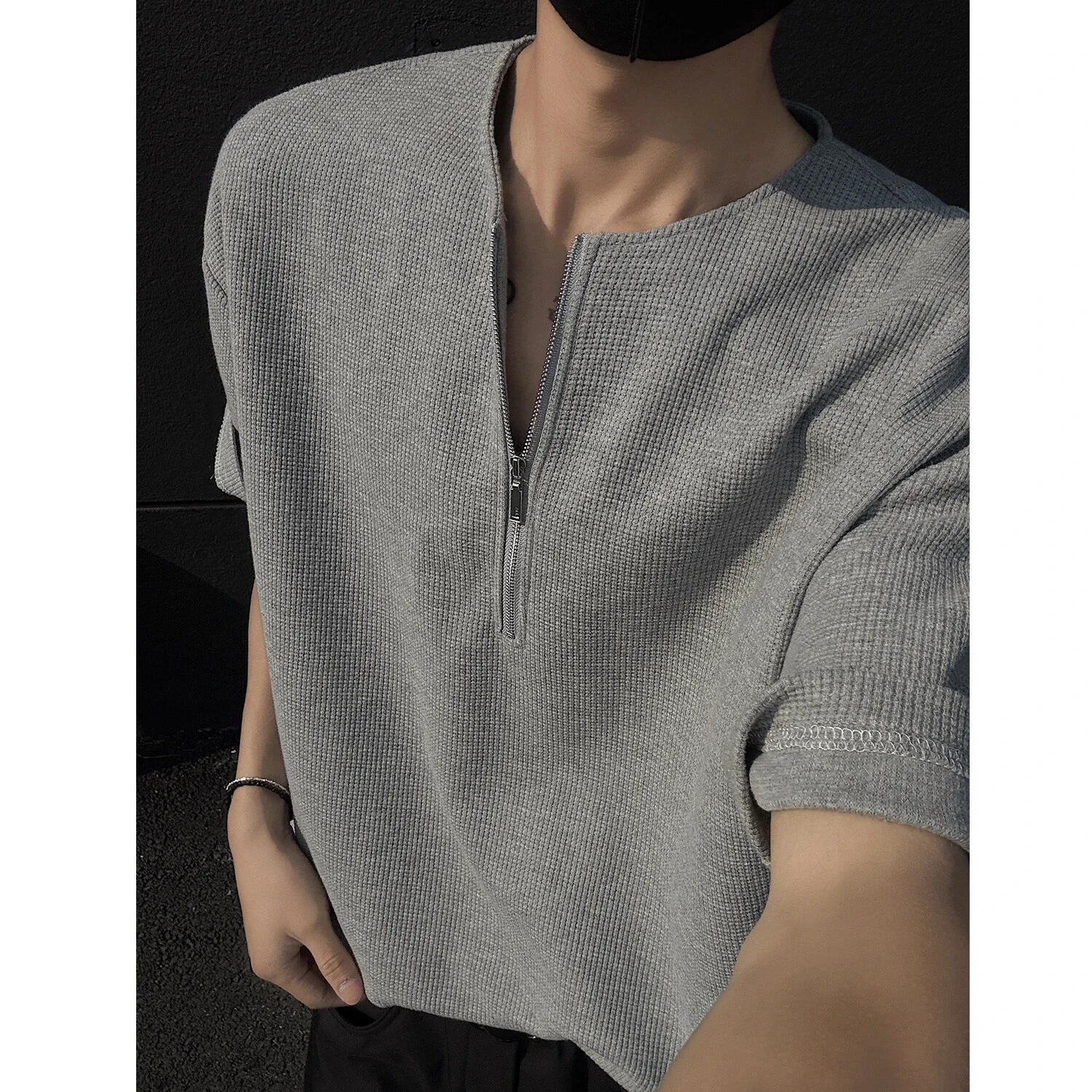 Men's Waffle Half-Zip Henley Tee
