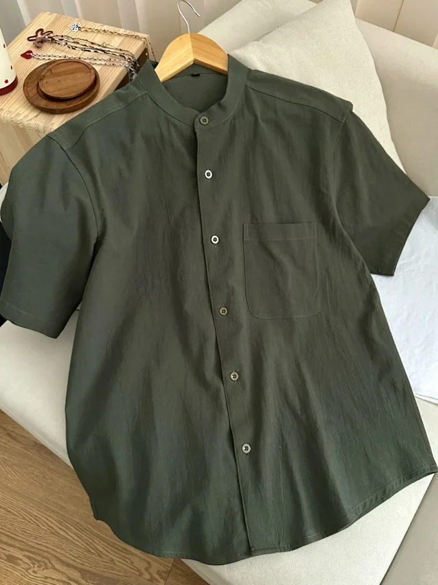 Men's New Chinese Bamboo Cotton Shirt Detail