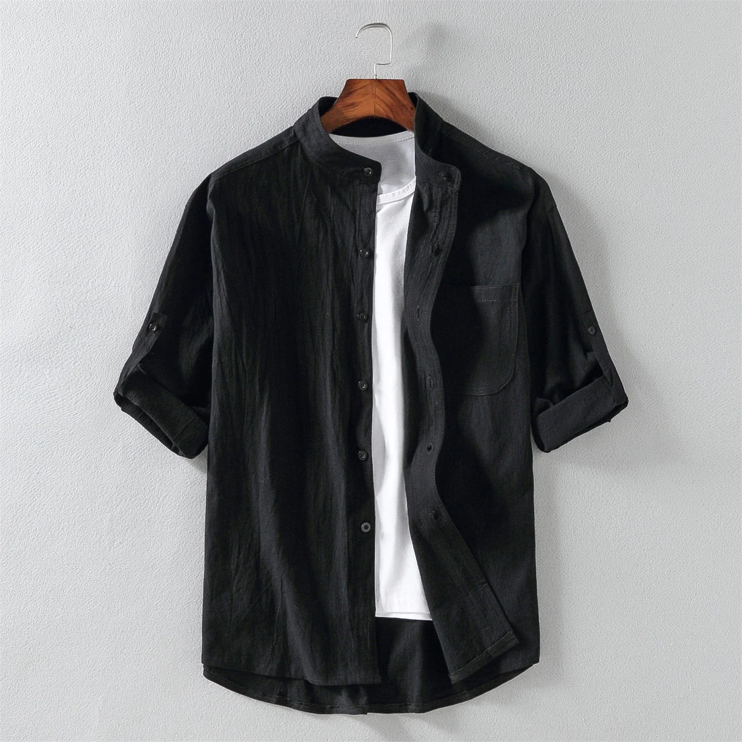 Men's Casual Linen Short Sleeve Shirt