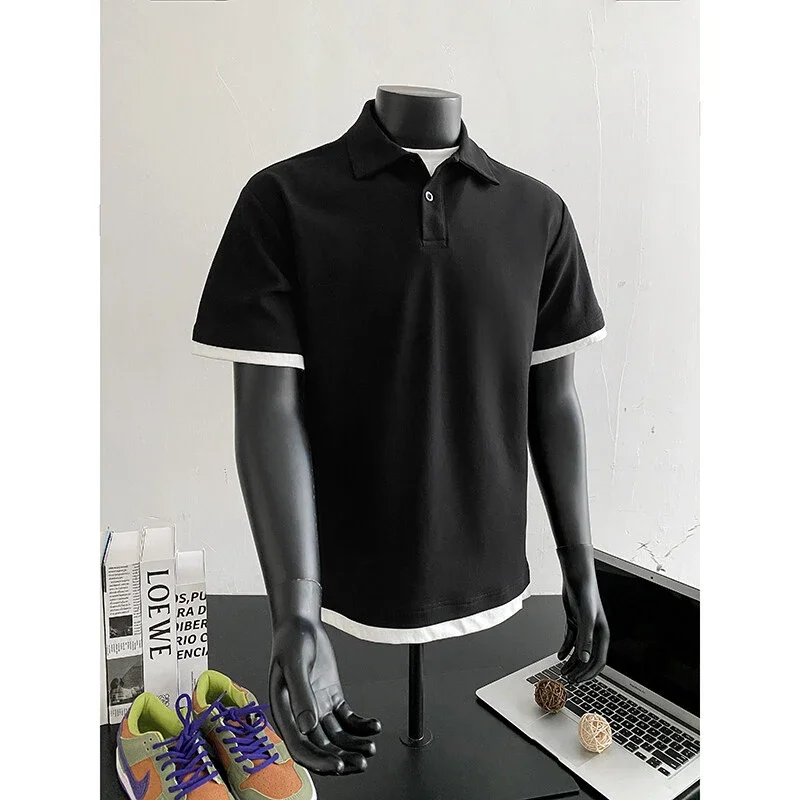 Men's Summer Pique Mock Polo Shirt