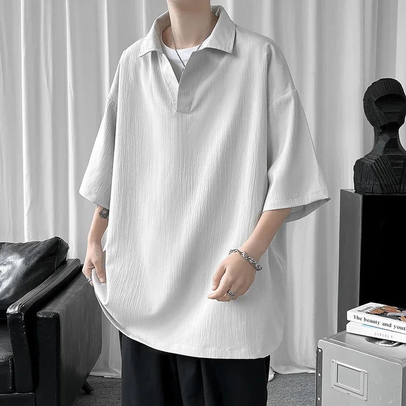 Men's Oversized Solid Polo T-Shirt